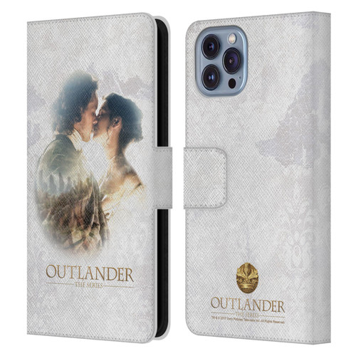 Outlander Portraits Claire & Jamie Kiss Leather Book Wallet Case Cover For Apple iPhone 14