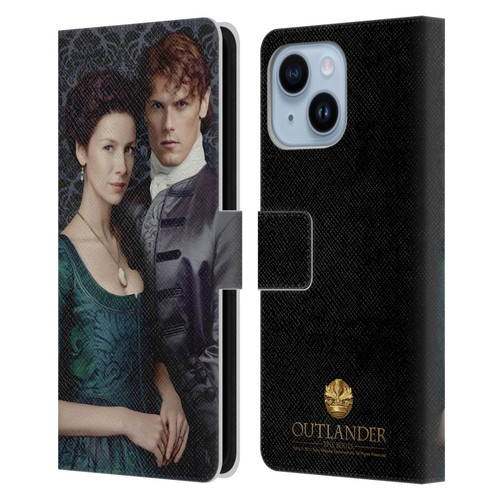 Outlander Portraits Claire & Jamie Leather Book Wallet Case Cover For Apple iPhone 14 Plus