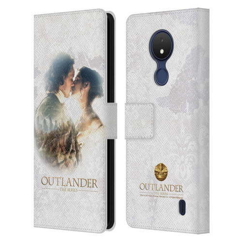 Outlander Portraits Claire & Jamie Kiss Leather Book Wallet Case Cover For Nokia C21
