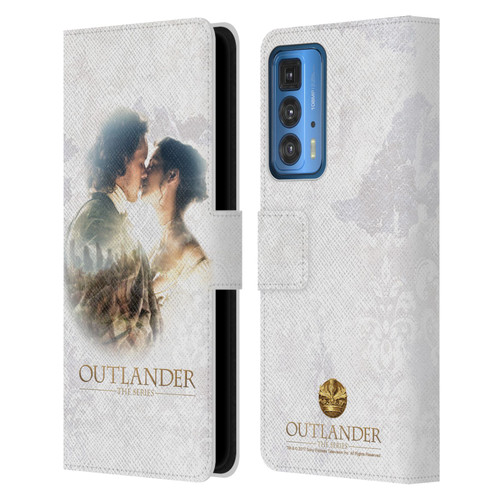 Outlander Portraits Claire & Jamie Kiss Leather Book Wallet Case Cover For Motorola Edge 20 Pro
