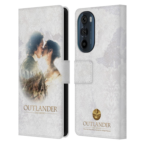 Outlander Portraits Claire & Jamie Kiss Leather Book Wallet Case Cover For Motorola Edge 30