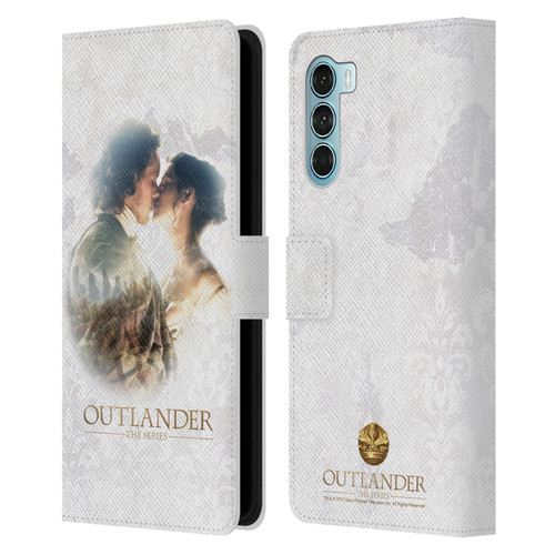 Outlander Portraits Claire & Jamie Kiss Leather Book Wallet Case Cover For Motorola Edge S30 / Moto G200 5G