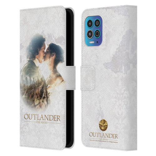 Outlander Portraits Claire & Jamie Kiss Leather Book Wallet Case Cover For Motorola Moto G100
