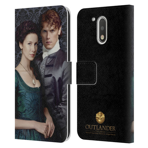 Outlander Portraits Claire & Jamie Leather Book Wallet Case Cover For Motorola Moto G41