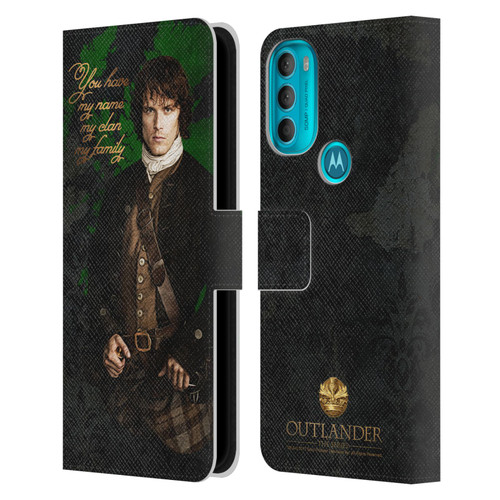 Outlander Portraits Jamie Leather Book Wallet Case Cover For Motorola Moto G71 5G