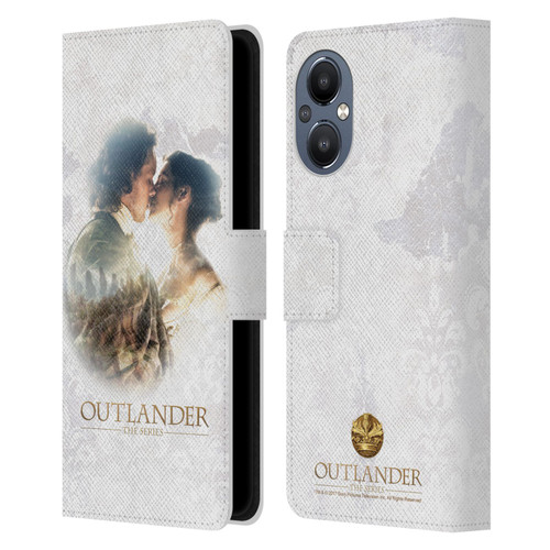 Outlander Portraits Claire & Jamie Kiss Leather Book Wallet Case Cover For OnePlus Nord N20 5G