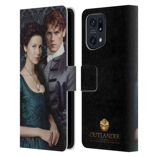 Outlander Portraits Claire & Jamie Leather Book Wallet Case Cover For OPPO Find X5