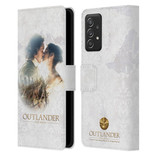 Outlander Portraits Claire & Jamie Kiss Leather Book Wallet Case Cover For Samsung Galaxy A52 / A52s / 5G (2021)