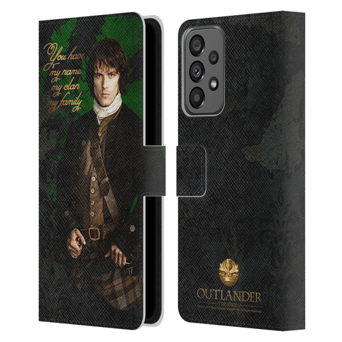 Outlander Portraits Jamie Leather Book Wallet Case Cover For Samsung Galaxy A73 5G (2022)