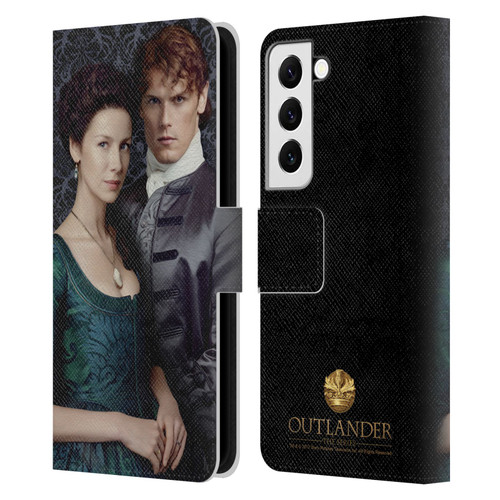 Outlander Portraits Claire & Jamie Leather Book Wallet Case Cover For Samsung Galaxy S22 5G