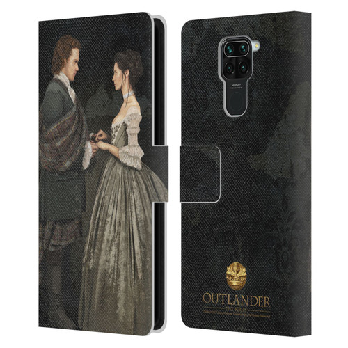 Outlander Portraits Claire & Jamie Painting Leather Book Wallet Case Cover For Xiaomi Redmi Note 9 / Redmi 10X 4G