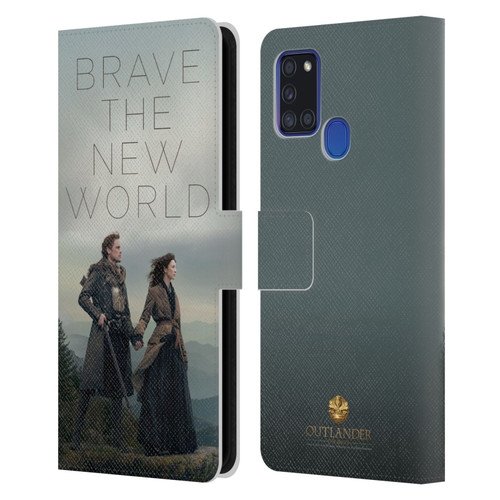 Outlander Season 4 Art Brave The New World Leather Book Wallet Case Cover For Samsung Galaxy A21s (2020)
