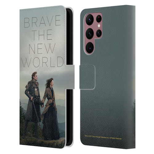 Outlander Season 4 Art Brave The New World Leather Book Wallet Case Cover For Samsung Galaxy S22 Ultra 5G