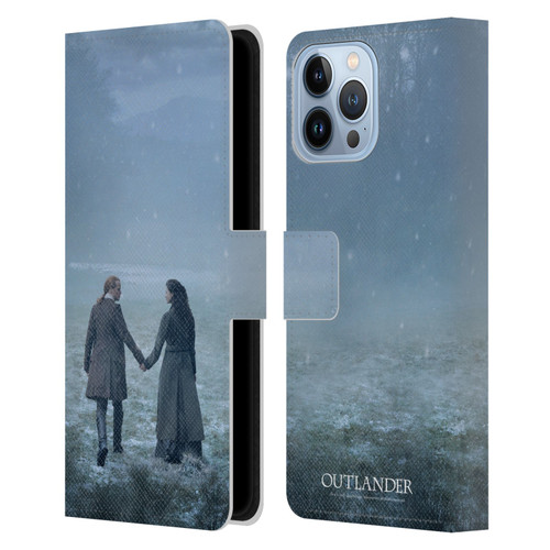 Outlander Season 6 Key Art Jamie And Claire Leather Book Wallet Case Cover For Apple iPhone 13 Pro Max