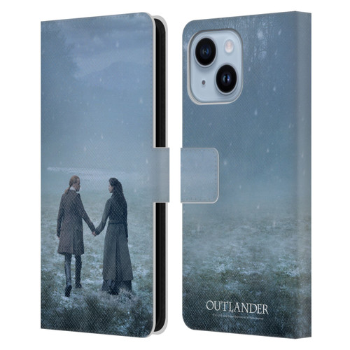 Outlander Season 6 Key Art Jamie And Claire Leather Book Wallet Case Cover For Apple iPhone 14 Plus