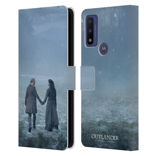 Outlander Season 6 Key Art Jamie And Claire Leather Book Wallet Case Cover For Motorola G Pure