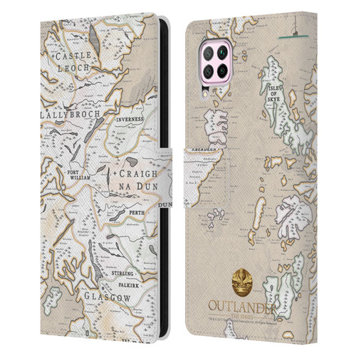 Outlander Seals And Icons Map Leather Book Wallet Case Cover For Huawei Nova 6 SE / P40 Lite