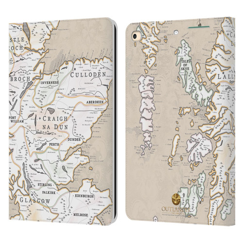 Outlander Seals And Icons Map Leather Book Wallet Case Cover For Apple iPad 9.7 2017 / iPad 9.7 2018