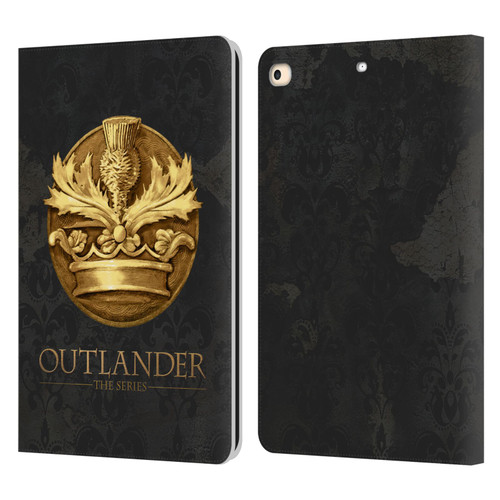 Outlander Seals And Icons Scotland Thistle Leather Book Wallet Case Cover For Apple iPad 9.7 2017 / iPad 9.7 2018