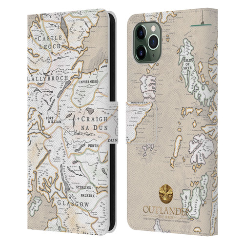 Outlander Seals And Icons Map Leather Book Wallet Case Cover For Apple iPhone 11 Pro Max