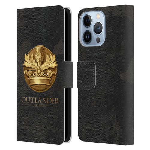 Outlander Seals And Icons Scotland Thistle Leather Book Wallet Case Cover For Apple iPhone 13 Pro