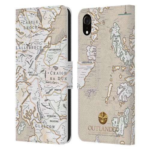 Outlander Seals And Icons Map Leather Book Wallet Case Cover For Apple iPhone XR