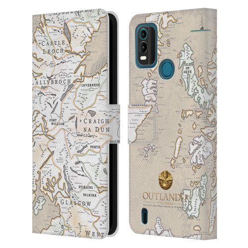 Outlander Seals And Icons Map Leather Book Wallet Case Cover For Nokia G11 Plus