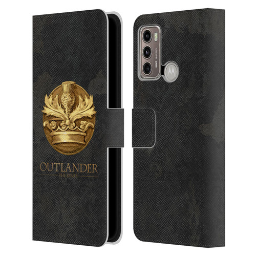 Outlander Seals And Icons Scotland Thistle Leather Book Wallet Case Cover For Motorola Moto G60 / Moto G40 Fusion