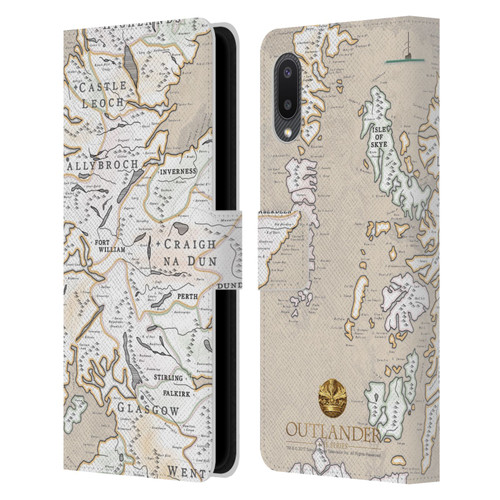 Outlander Seals And Icons Map Leather Book Wallet Case Cover For Samsung Galaxy A02/M02 (2021)