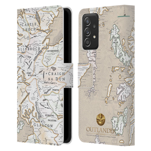 Outlander Seals And Icons Map Leather Book Wallet Case Cover For Samsung Galaxy A53 5G (2022)
