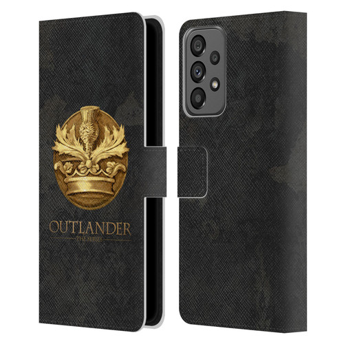 Outlander Seals And Icons Scotland Thistle Leather Book Wallet Case Cover For Samsung Galaxy A73 5G (2022)