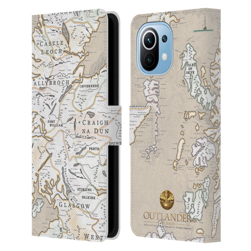 Outlander Seals And Icons Map Leather Book Wallet Case Cover For Xiaomi Mi 11