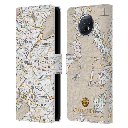 Outlander Seals And Icons Map Leather Book Wallet Case Cover For Xiaomi Redmi Note 9T 5G