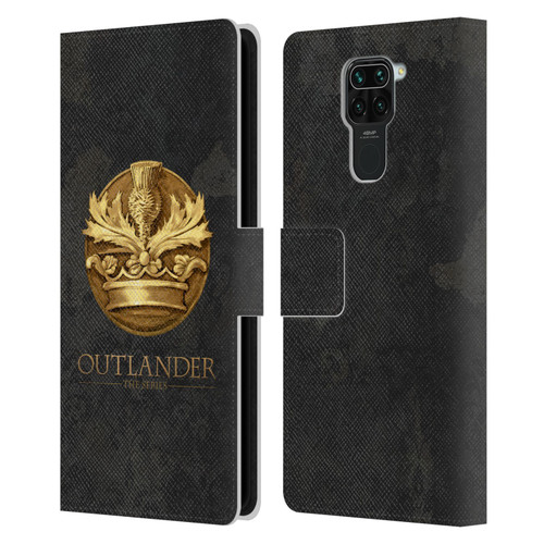 Outlander Seals And Icons Scotland Thistle Leather Book Wallet Case Cover For Xiaomi Redmi Note 9 / Redmi 10X 4G