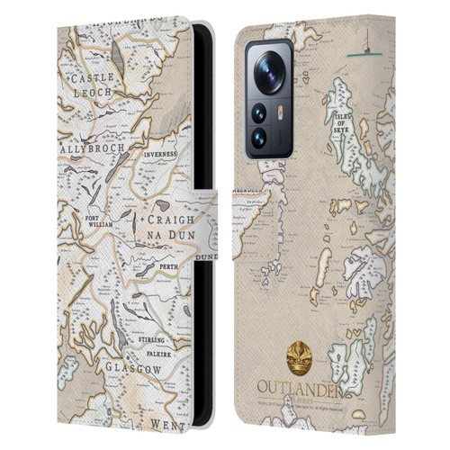 Outlander Seals And Icons Map Leather Book Wallet Case Cover For Xiaomi 12 Pro