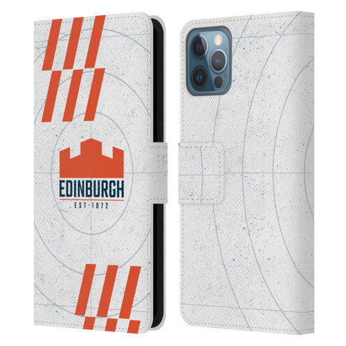 Edinburgh Rugby Logo Art White Leather Book Wallet Case Cover For Apple iPhone 12 / iPhone 12 Pro