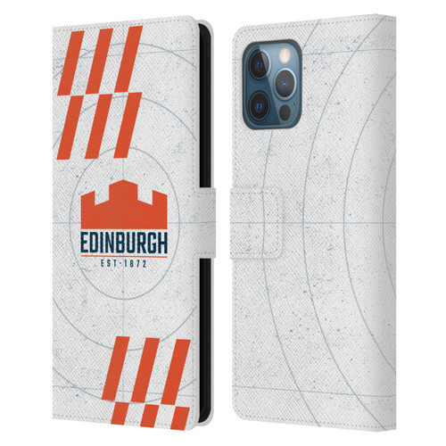 Edinburgh Rugby Logo Art White Leather Book Wallet Case Cover For Apple iPhone 12 Pro Max