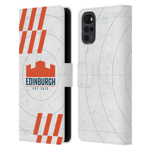 Edinburgh Rugby Logo Art White Leather Book Wallet Case Cover For Motorola Moto G22