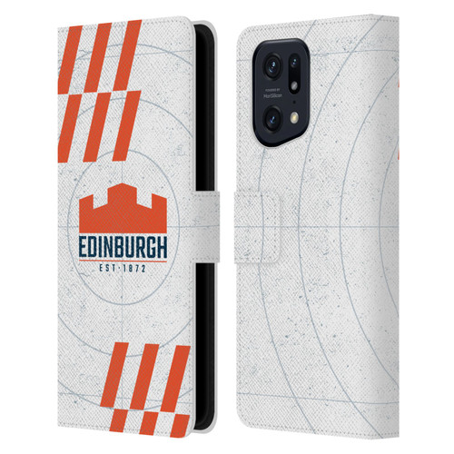 Edinburgh Rugby Logo Art White Leather Book Wallet Case Cover For OPPO Find X5 Pro