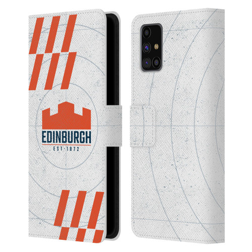 Edinburgh Rugby Logo Art White Leather Book Wallet Case Cover For Samsung Galaxy M31s (2020)