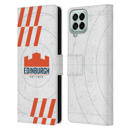 Edinburgh Rugby Logo Art White Leather Book Wallet Case Cover For Samsung Galaxy M53 (2022)
