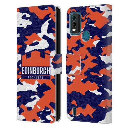 Edinburgh Rugby Logo 2 Camouflage Leather Book Wallet Case Cover For Nokia G11 Plus
