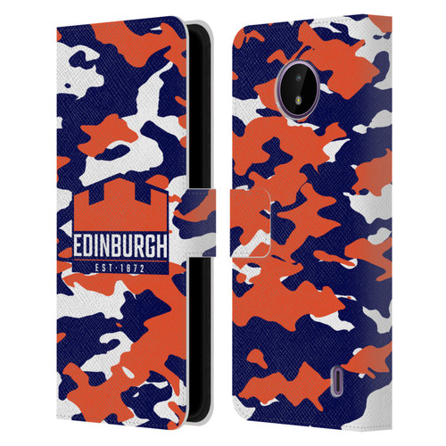Edinburgh Rugby Logo 2 Camouflage Leather Book Wallet Case Cover For Nokia C10 / C20