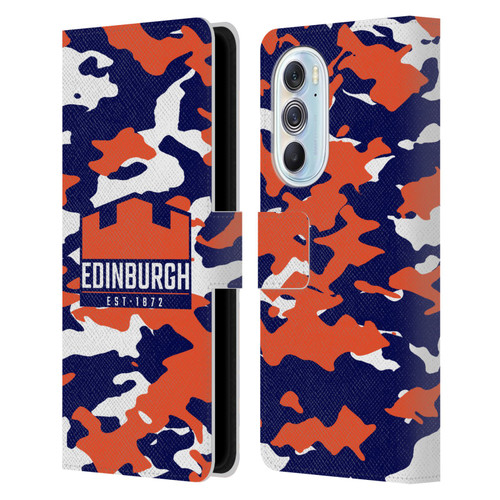 Edinburgh Rugby Logo 2 Camouflage Leather Book Wallet Case Cover For Motorola Edge X30