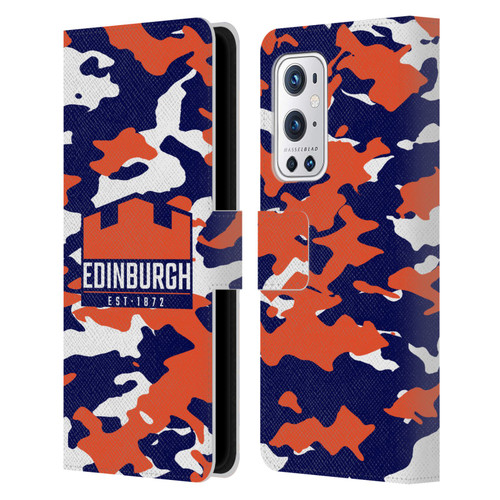 Edinburgh Rugby Logo 2 Camouflage Leather Book Wallet Case Cover For OnePlus 9 Pro