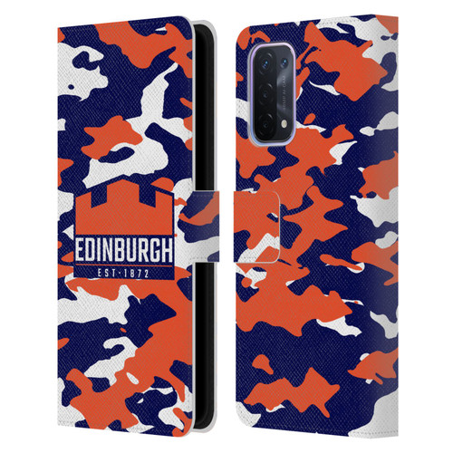 Edinburgh Rugby Logo 2 Camouflage Leather Book Wallet Case Cover For OPPO A54 5G