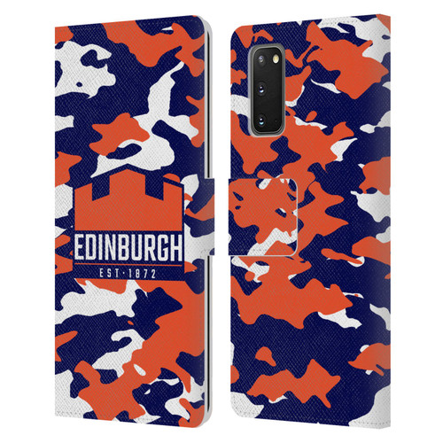 Edinburgh Rugby Logo 2 Camouflage Leather Book Wallet Case Cover For Samsung Galaxy S20 / S20 5G