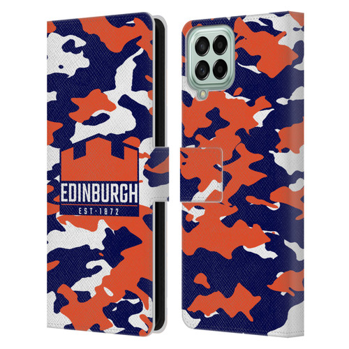 Edinburgh Rugby Logo 2 Camouflage Leather Book Wallet Case Cover For Samsung Galaxy M33 (2022)