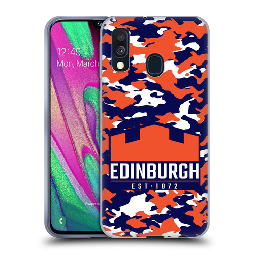 Edinburgh Rugby Logo 2 Camouflage Soft Gel Case for Samsung Galaxy A40 (2019)