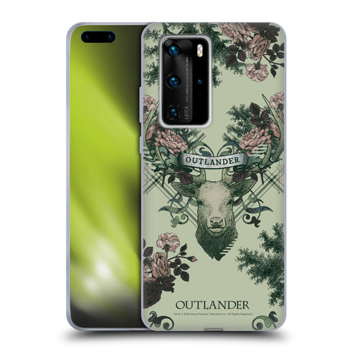 Outlander Composed Graphics Floral Deer Soft Gel Case for Huawei P40 Pro / P40 Pro Plus 5G